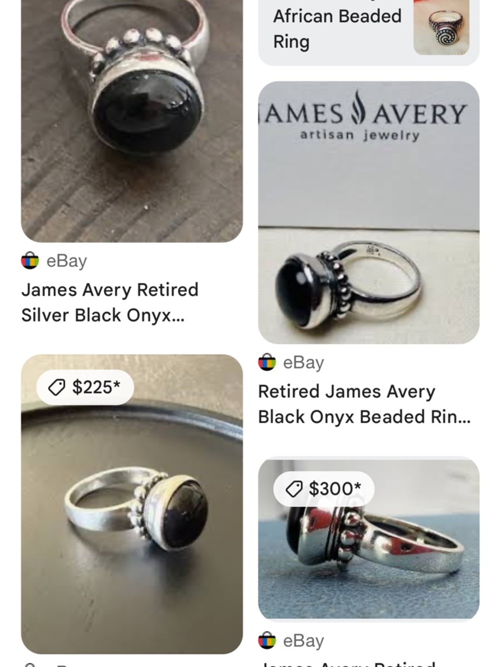 Used James Avery Silver Ring with Black Cabochon Stone retired - Picture 9 of 9